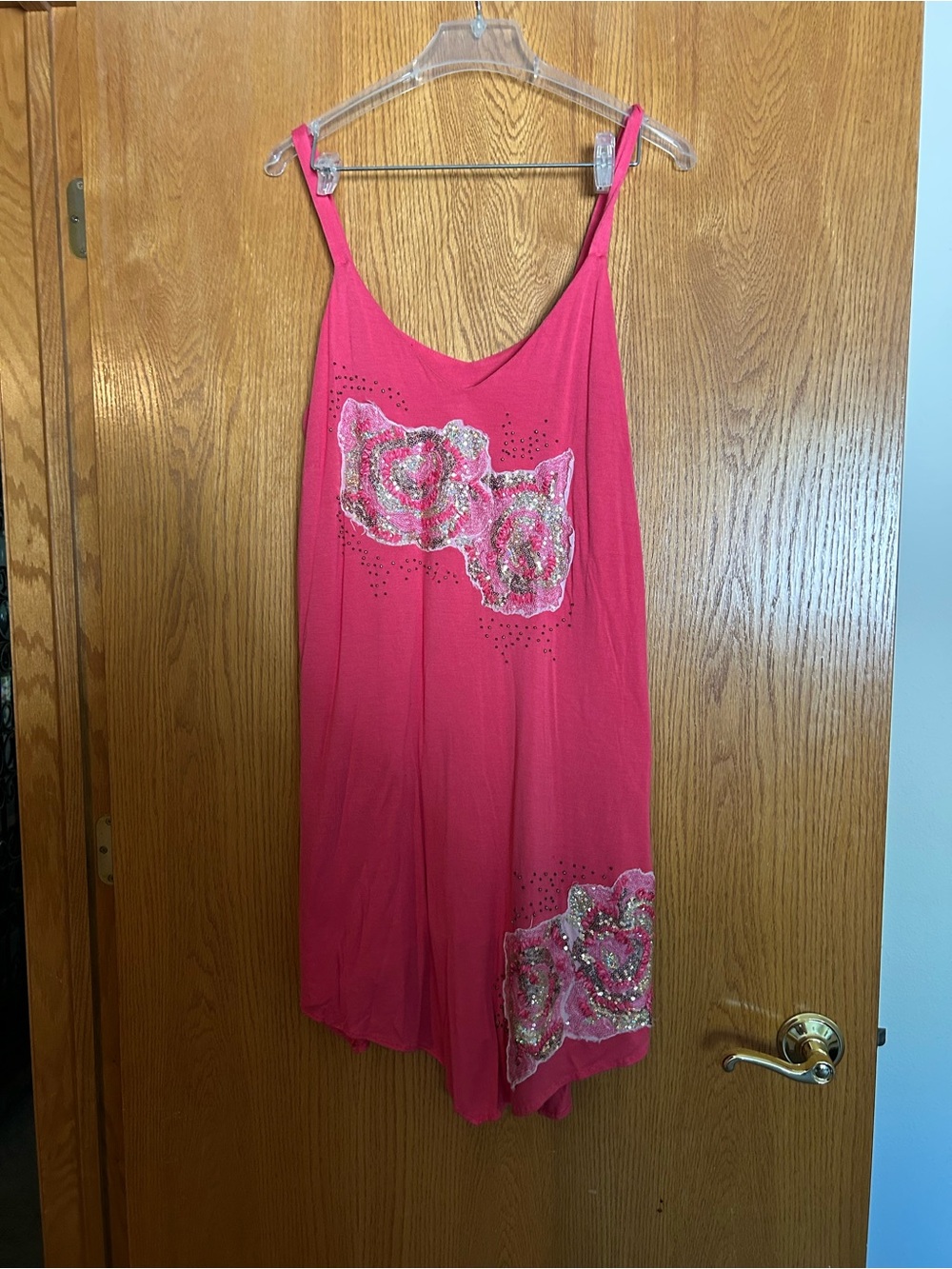 INC International Concepts Hot Pink Embellished Slip Dress